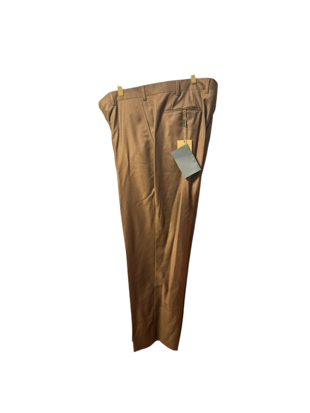 Men's size 38 Santorelli Italian Wool tobacco brown dress slacks pants trousers
